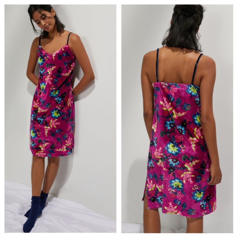 Anthropologie L Shania Velvet Slip Mini Dress NWT